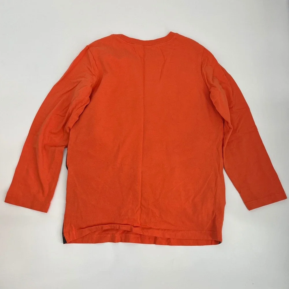 OshKosh Originals Boys Orange Skeleton Graphic Halloween Long Sleeve Size 7